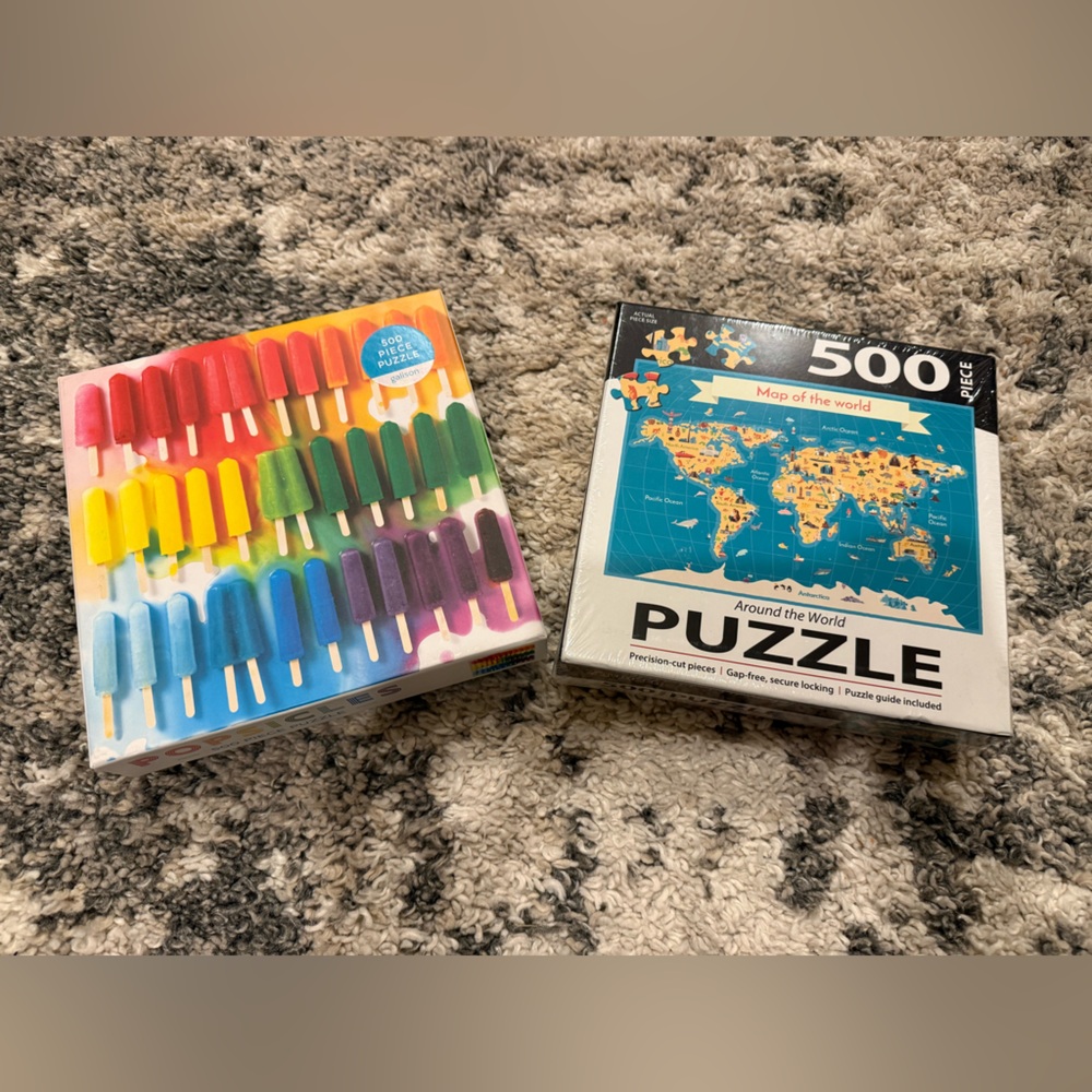Set of new puzzles - popsicles and map of the world